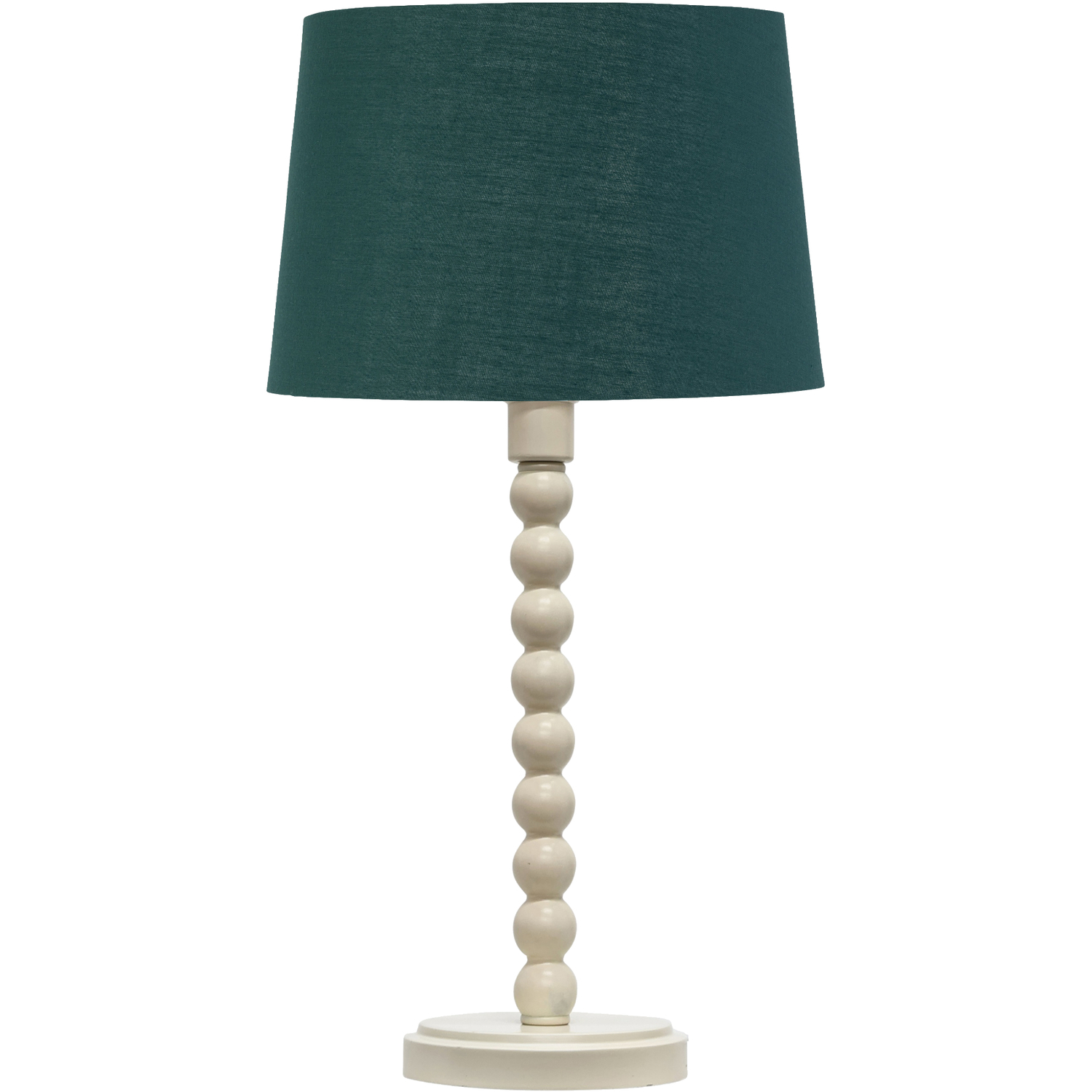 B&Q -  BobbinIvory Lamp With Dark Green & Gold Shade - Image 3