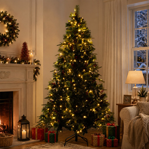 Abrihome Premium Mixed Tip Christmas Tree with Pine Cones and Berries