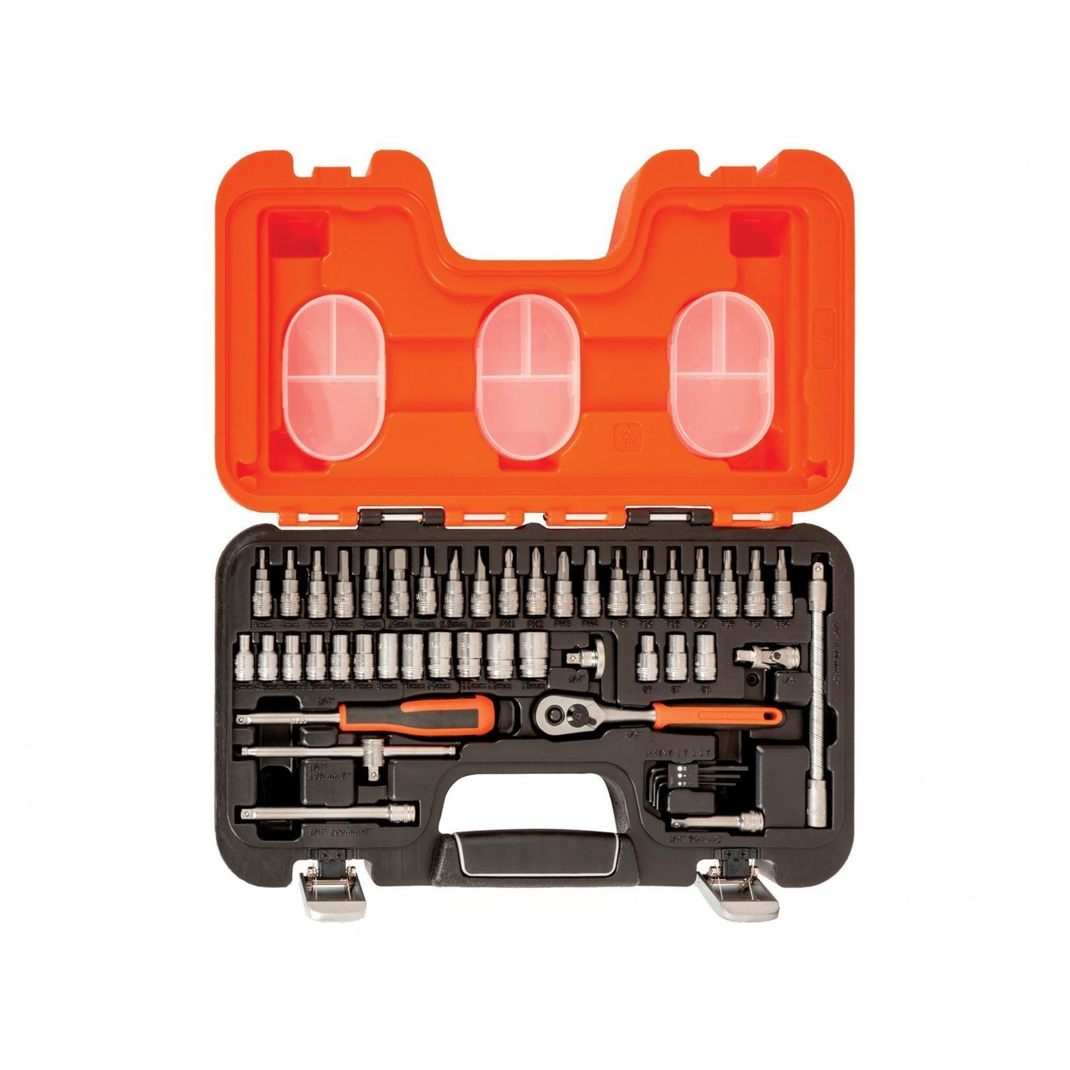 Bahco S460 1/4In Drive Socket Set, 46 Piece - Matt Chrome-Plated