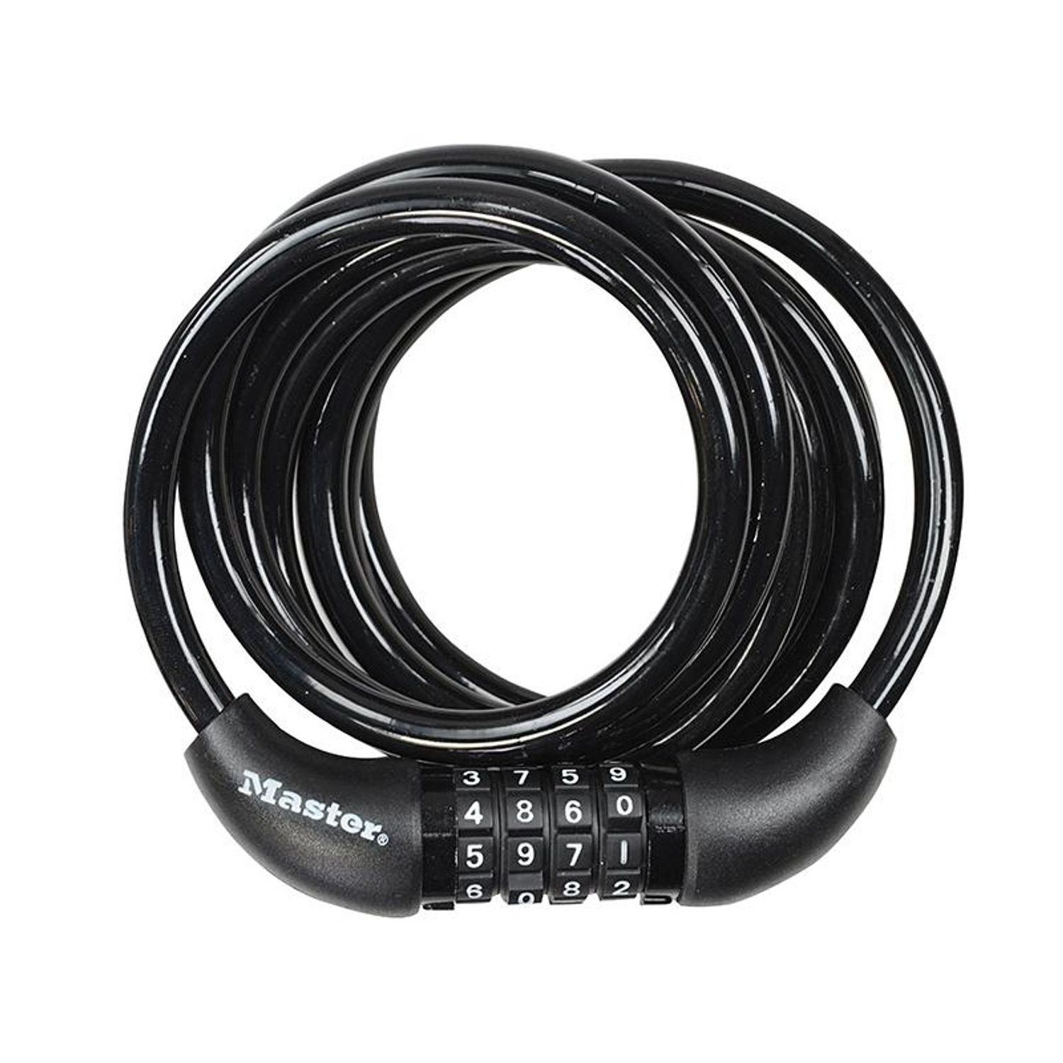 Master Lock Self Coiling Combination Cable 1.8M X 8Mm - Multi Colour