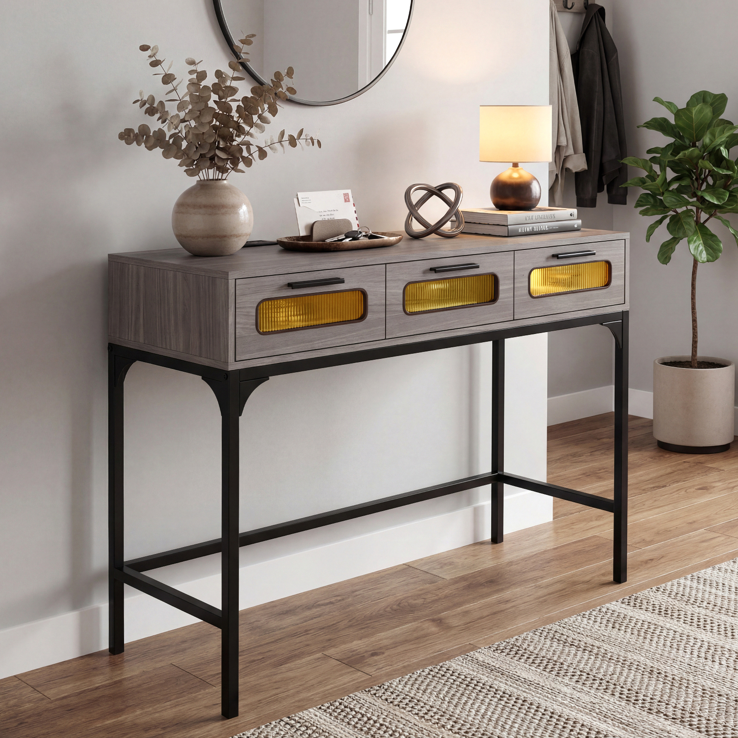 Costway Console Table Entryway Table - Grey
