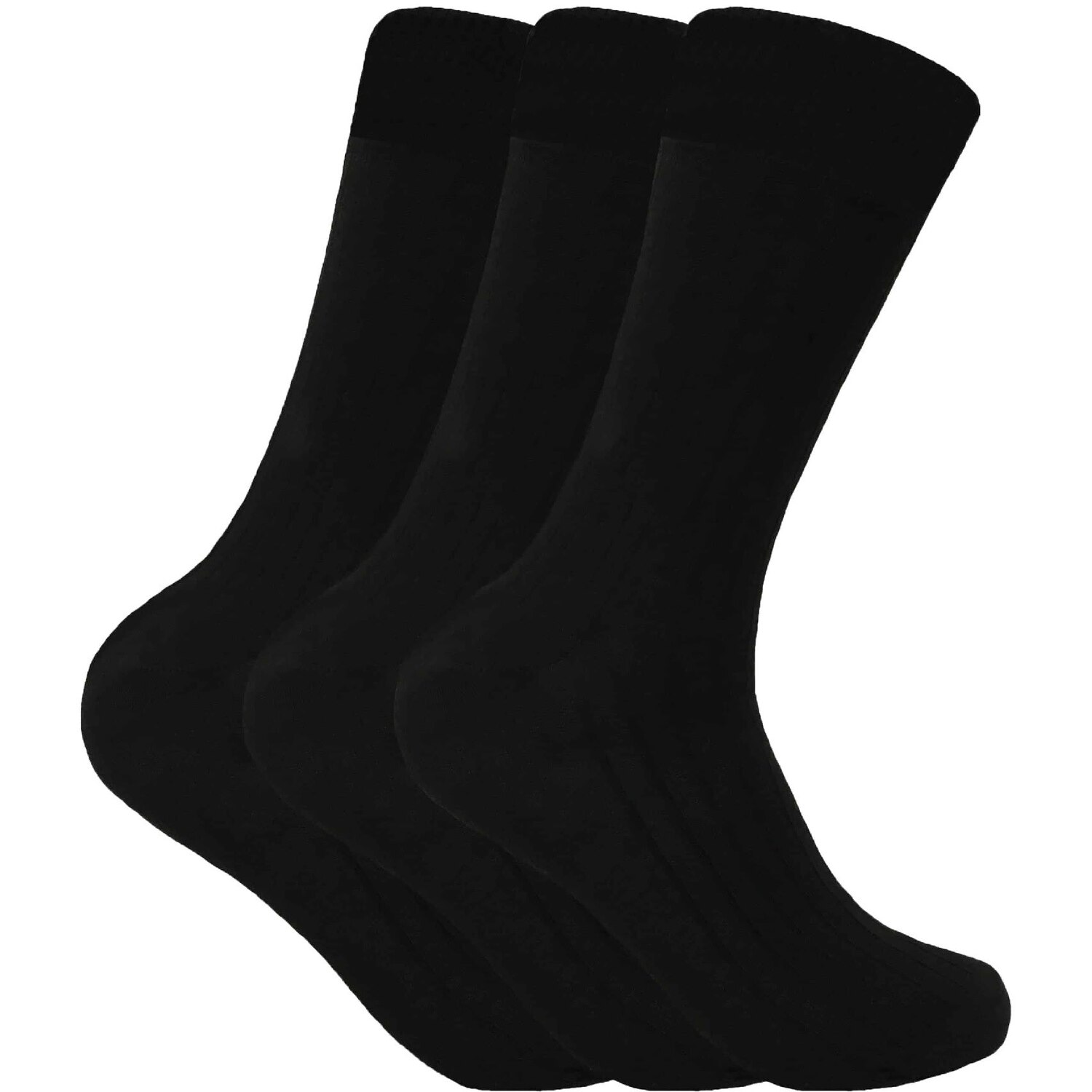 Sock Snob 3 Pairs Mens Cushioned Sole Wool Blend Walking Hiking Socks for Boots - Black - Size UK 6-11 - Image 2