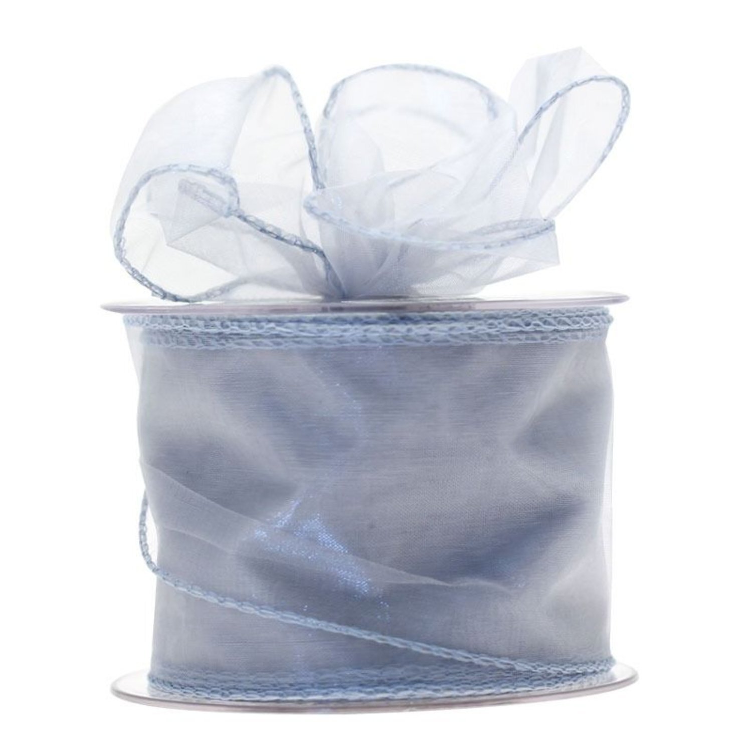 Kdmd Unisex Silver 70Mm X 20M Wired Chiffon Ribbon 2 Pack - Image 2