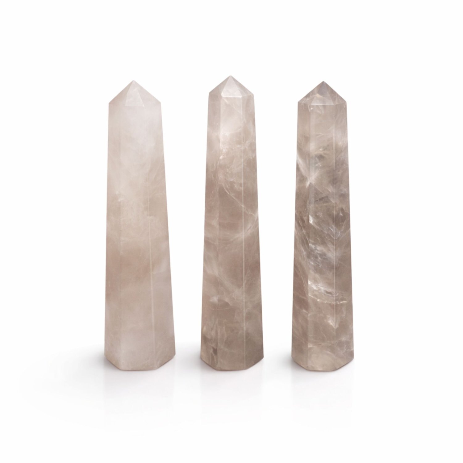 Kdmd Unisex Brown Smoky Quartz Six Face Obelisk Point Decorative Stone In 11Cm - Image 2