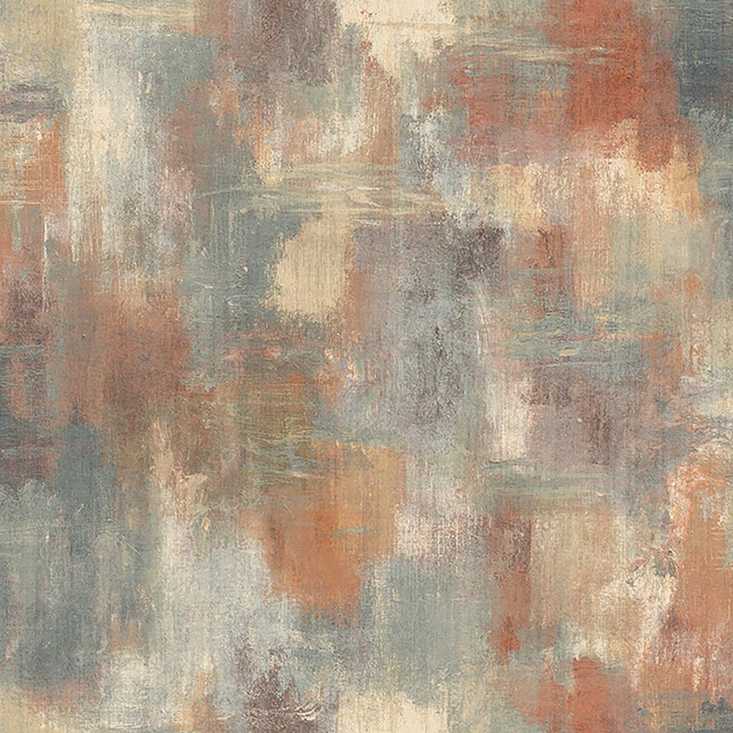 I Love Wallpaper Sample Of Hazy Fusion Wallpaper, Terracotta And Petrol