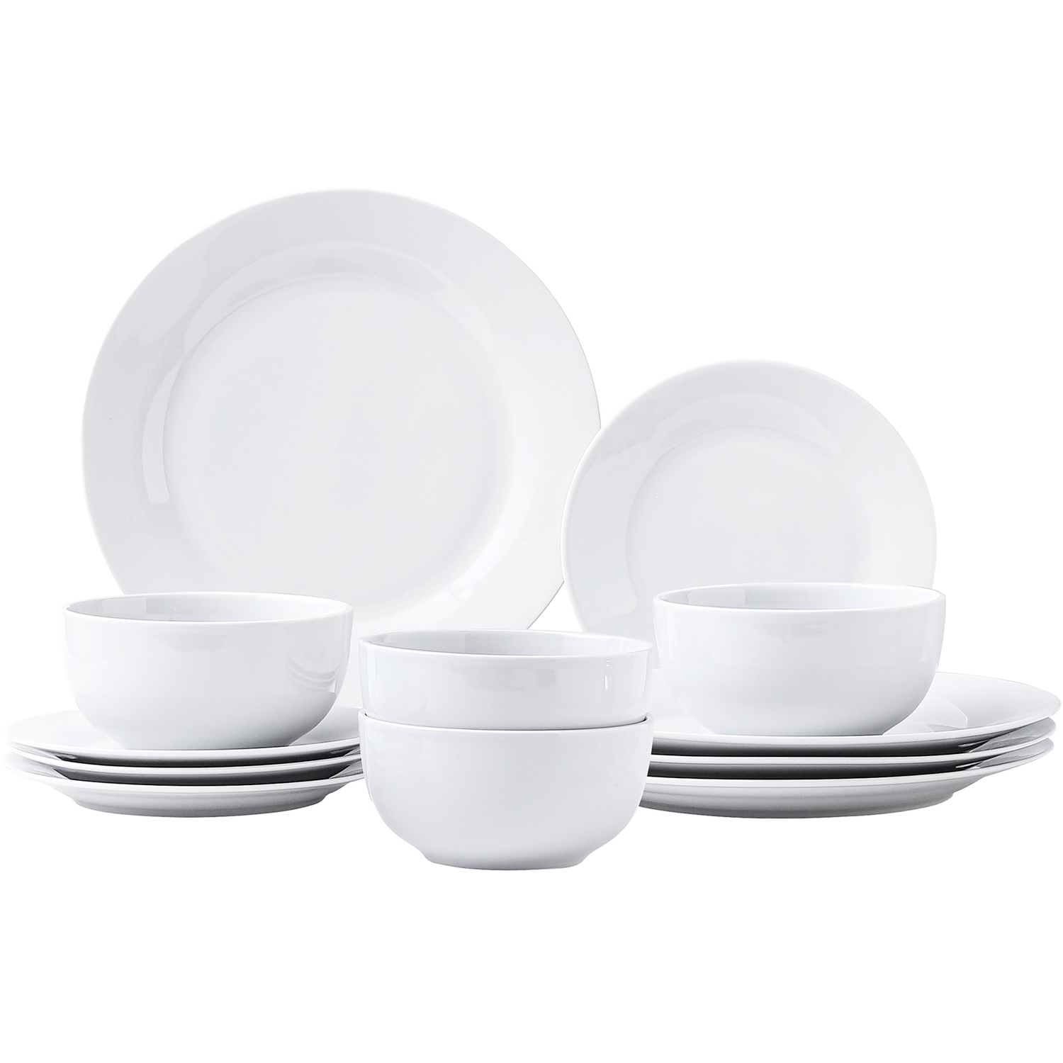 Simpa Unisex White Timeless Porcelain Dinner Set | Size: 12 Pack - Image 2