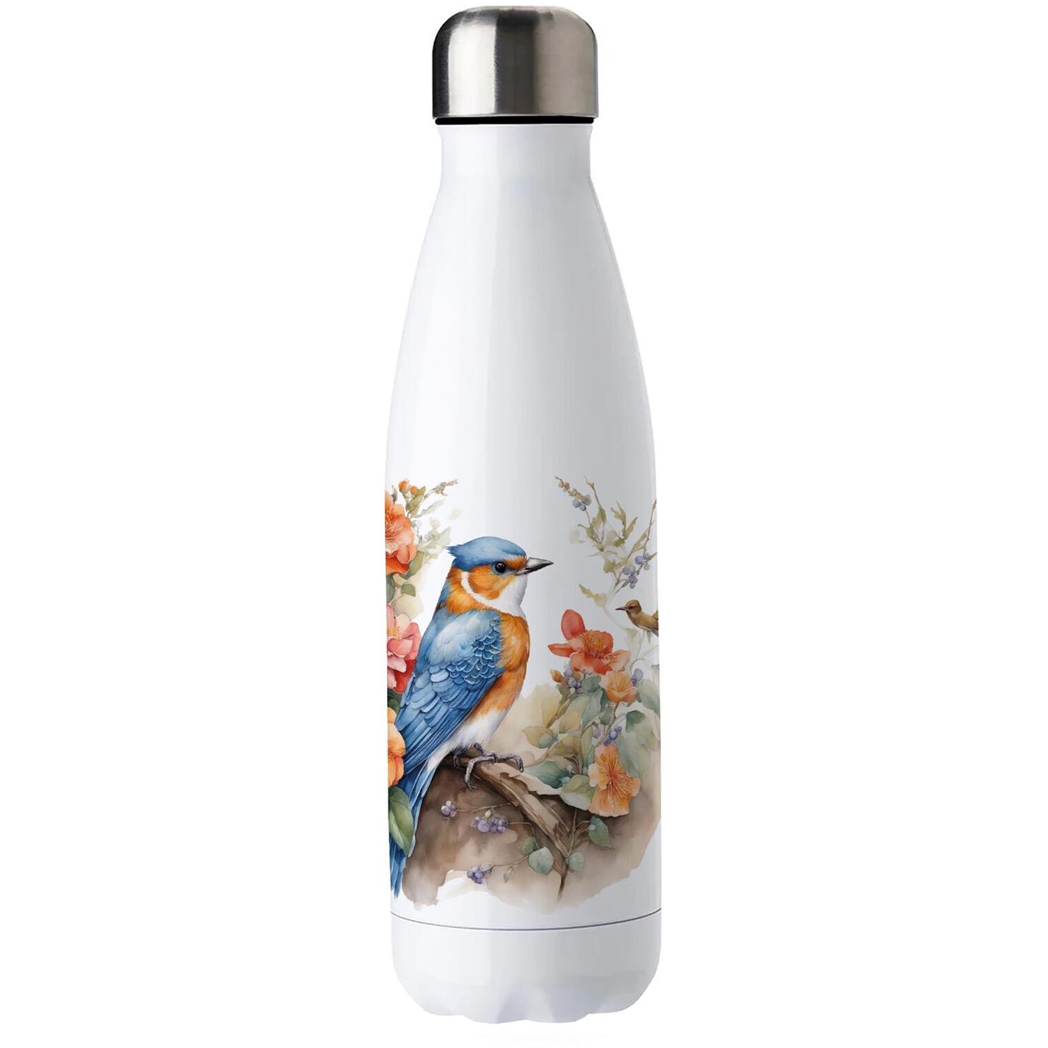 Purely Home Orange & Blue Bird Stainless Steel Water Bottle