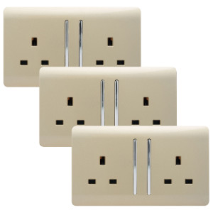 2 Gang 13Amp Long Rocker Double Socket
