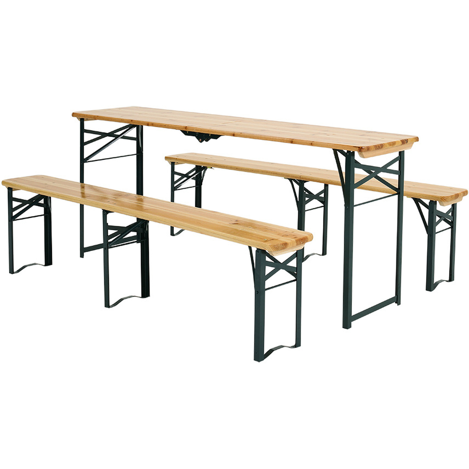 Wood Folding Table Benches Outdoor - Light Yellow 46 - 75 5 Cm