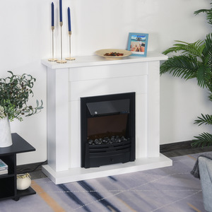 HOMCOM 1000W,2000W Electric Fire and Mantelpiece with LED Flames