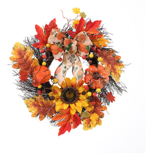 Autumn Sunflower Wreath Farmhouse Harvest Decor
