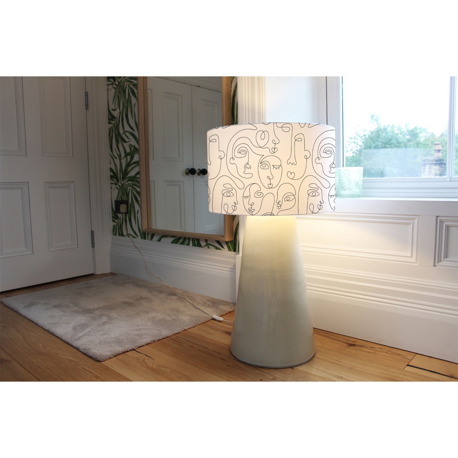 Image of Line Drawing Of Faces Designer Lamp&hellip;