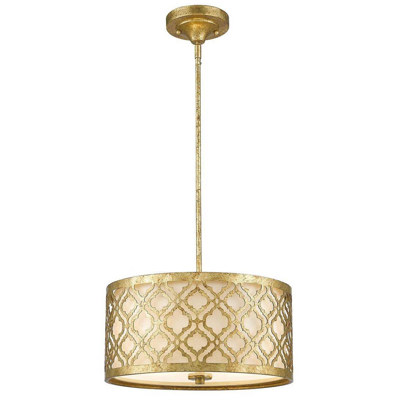 Elstead Arabella 2 Light Medium Round Ceiling Duo-Mount Pendant Gold, E27 - Gold
