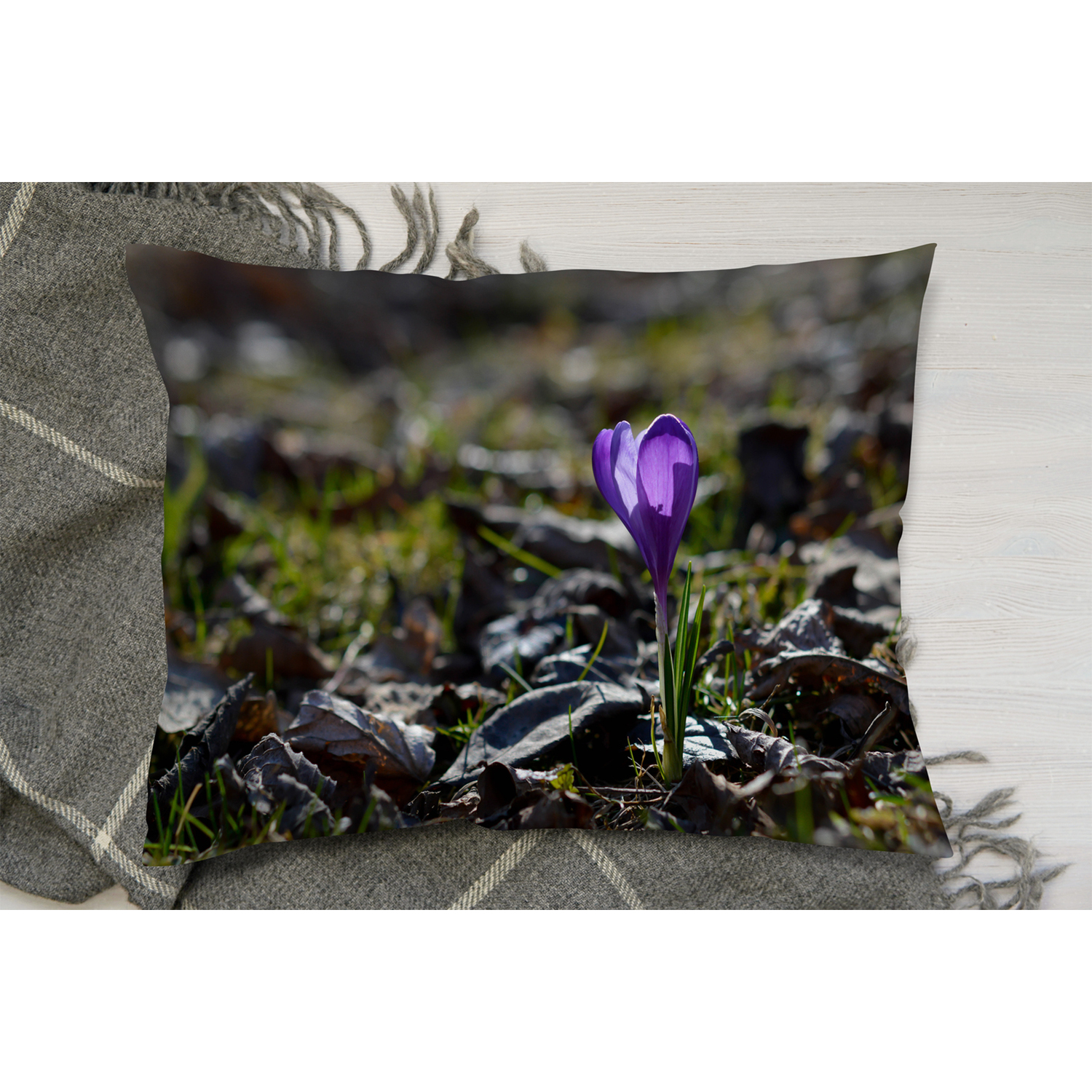 Autumn Flower Bloom In Nature Cushion - Purple
