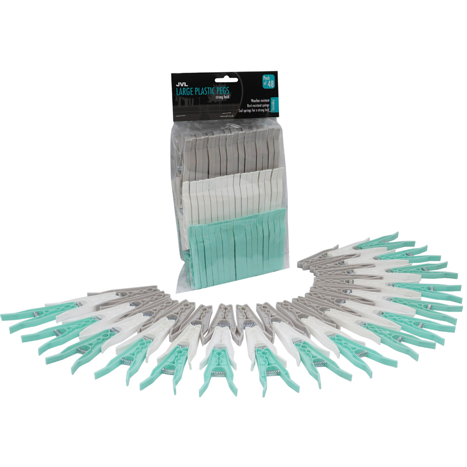 Image of JVL Ultra Strong Rust Resistant Clothes Peg - Aqua