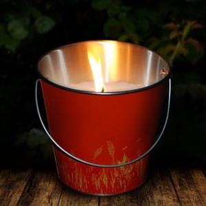 Large Citronella Bucket Candle Orange