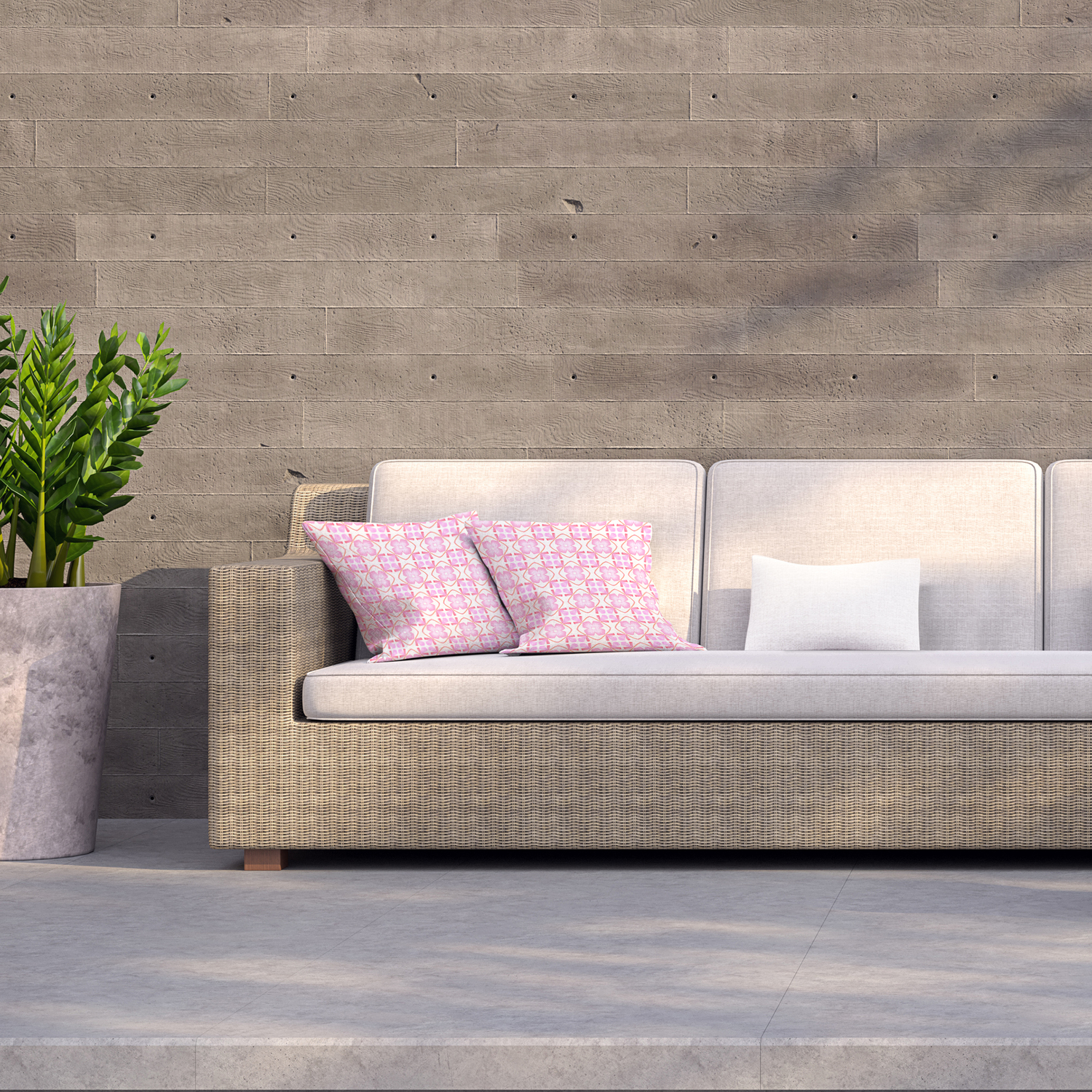 Orange Sublime Boho Chic Summer Design Outdoor Cushion - Pink / 60cm