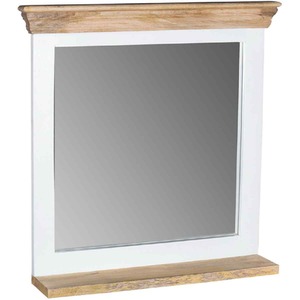 Solid Mango Wood Wall Mirror White