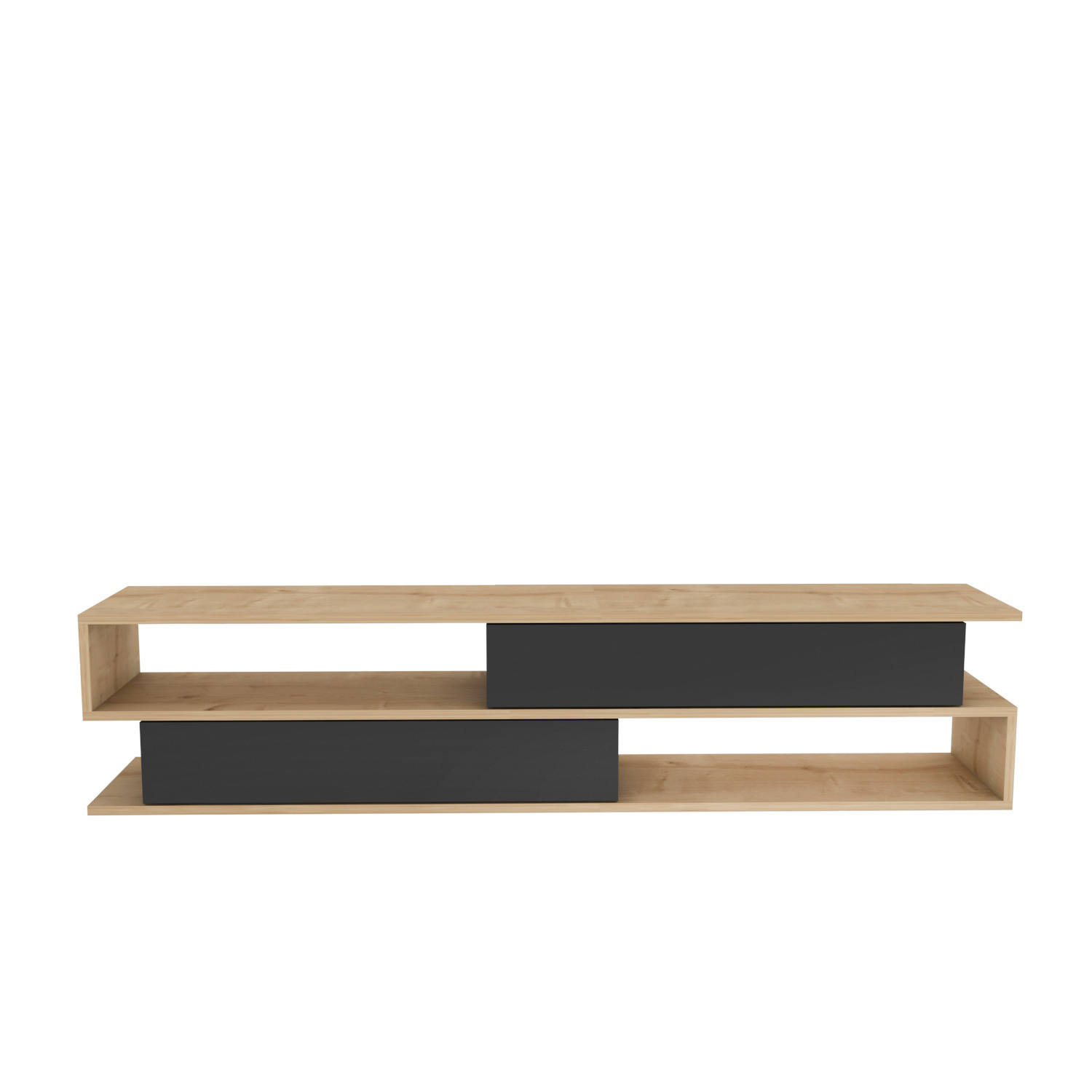 Cortez Tv Unit - Sapphire Oak Pattern Anthracite 35cm