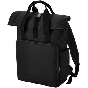 Roll Top Twin Handle Laptop Bag - Black