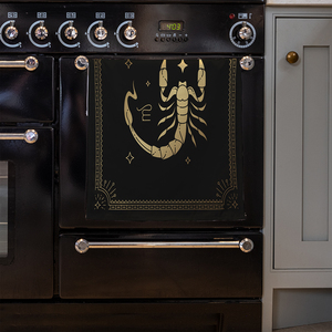 Zodiac Scorpio Horoscope In Black  Gold Kitchen Towel