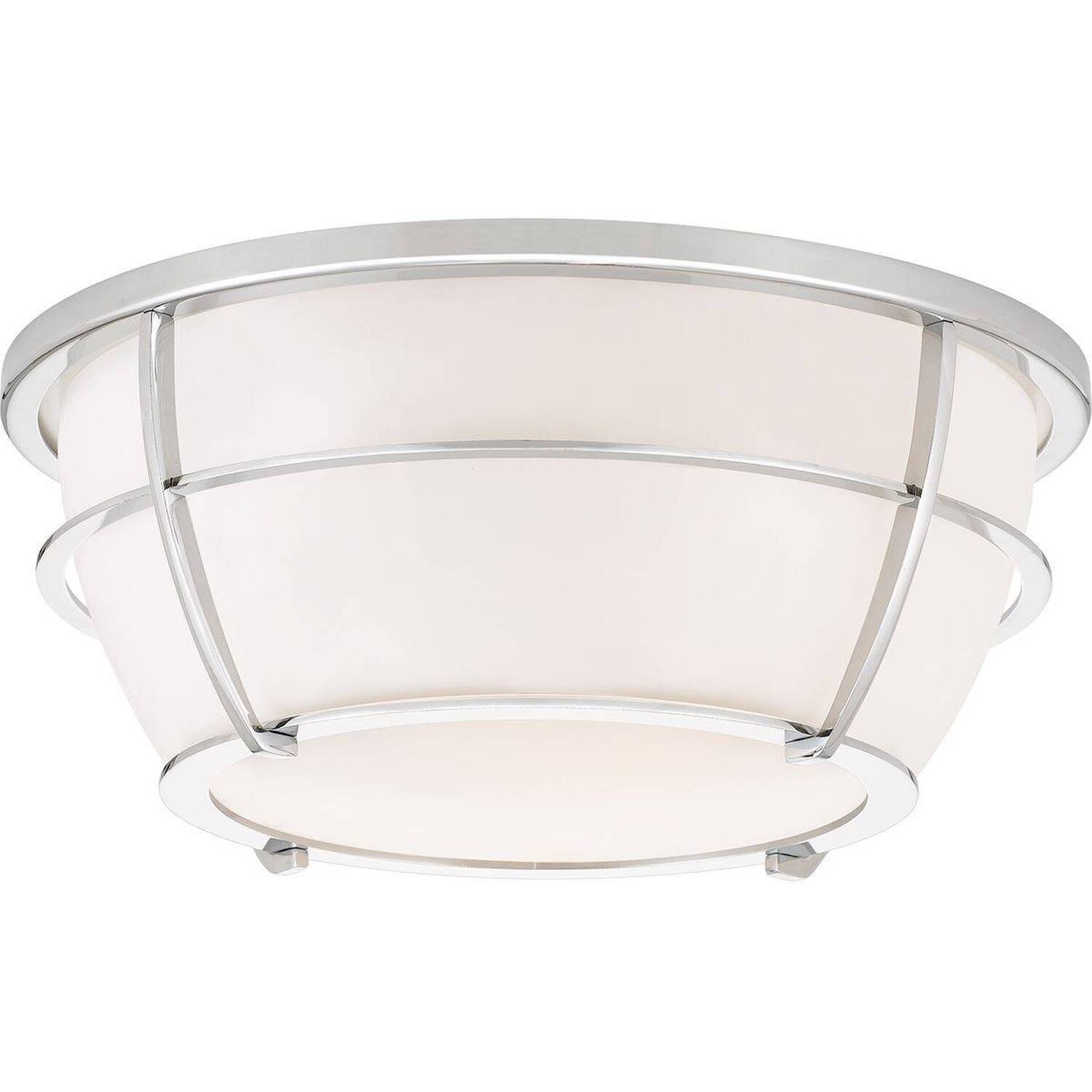 Chance 2 Light Flush Mount - Polished Chrome Finish, E27 - Polished Chrome
