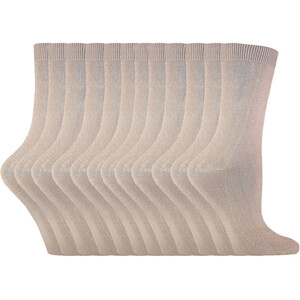 12 Pair Plain Cotton Rich Comfy Thin Colourful Crew Socks