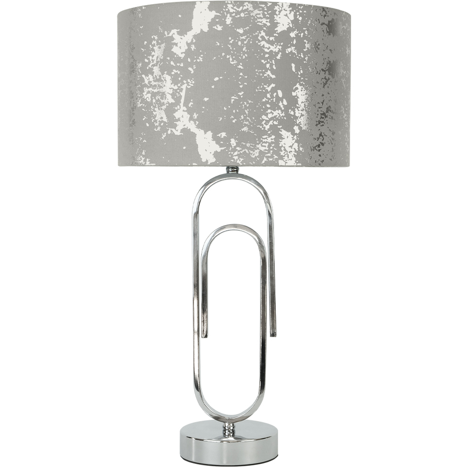 Vanity Living - 54cm Set of 2 Chrome Table Lamp with Linen Shade - Champage and Grey thumbnail