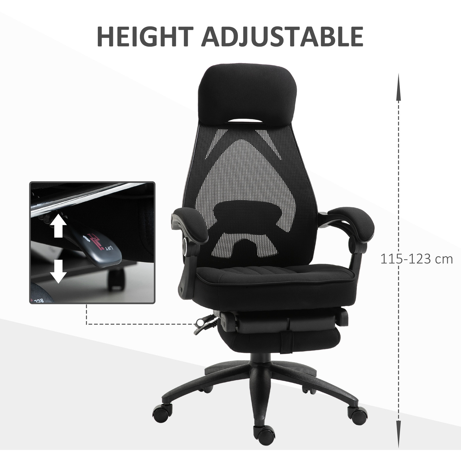 Vinsetto Mesh Office Chair Swivel - Black
