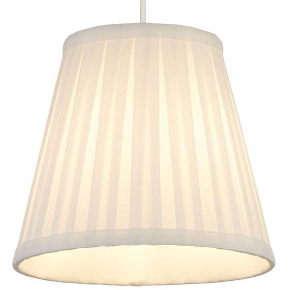 Off White Pleated Faux Silk Shade 
