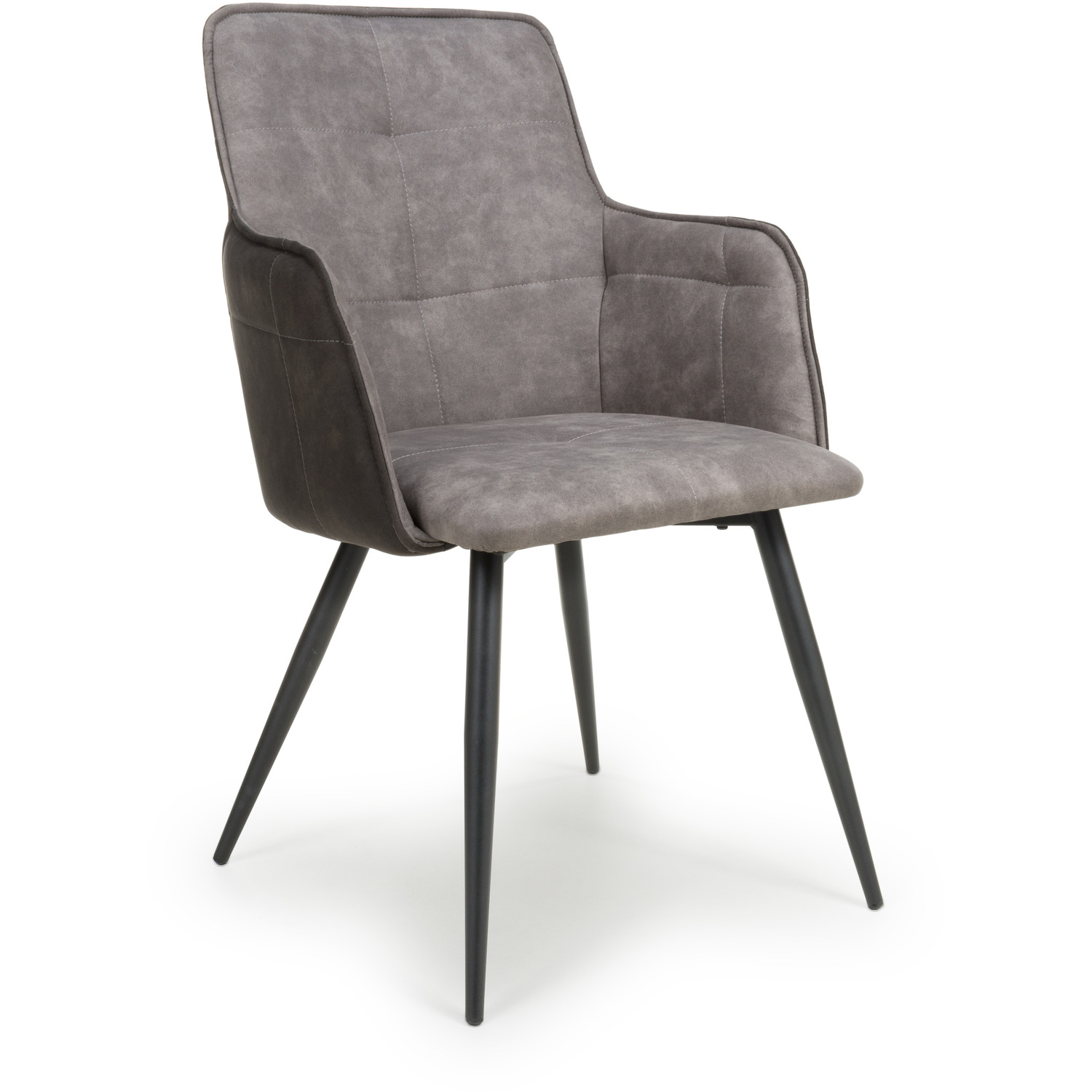 Shankar - Orion Suede Effect Light Grey Dining Chair - Grey thumbnail