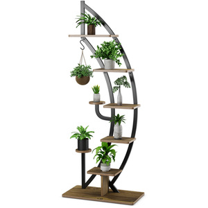 Costway 8-Tier Plant Stand Rack-Nature