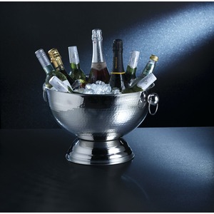 BarCraft Hammered Stainless Steel Champagne Bowl, 37x25cm, Gift Tagged