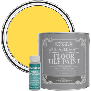 Rust-Oleum Washable Matt Floor Tile Paint - Lemon Sorbet 2.5L