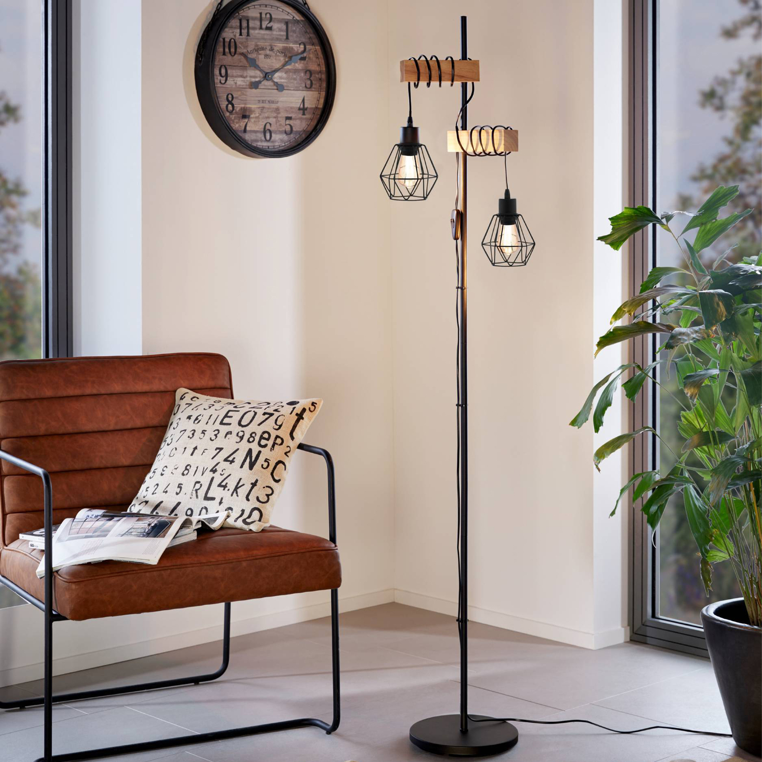 Image of EGLO Townshend 5 Caged Floor Lamp&hellip;