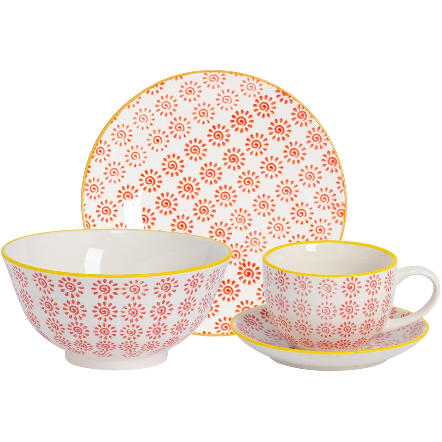 24 Piece Hand-Printed Dinner Set