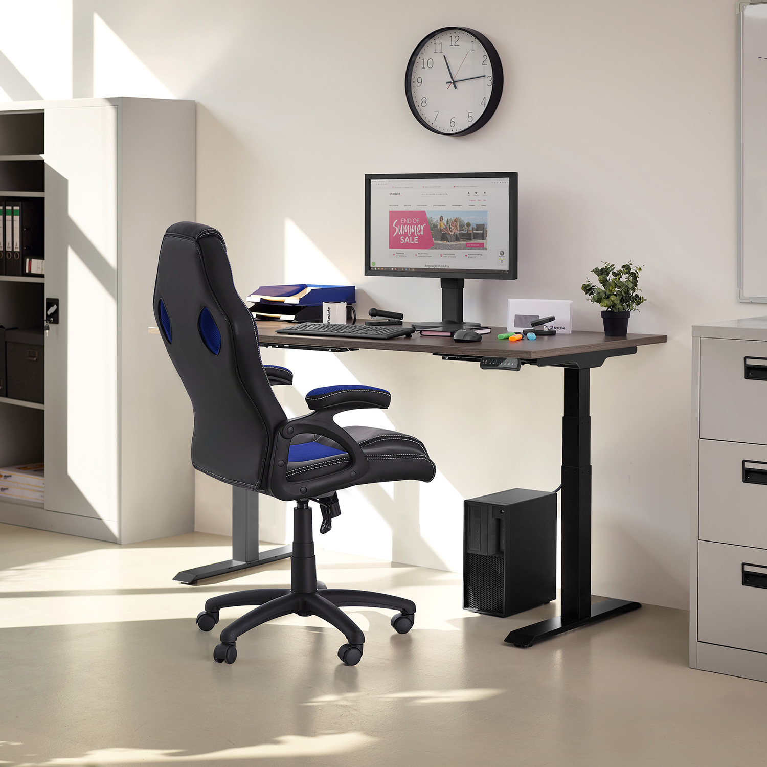 Motorised Standing Desk Frame With Memory Functions - Black 190cm