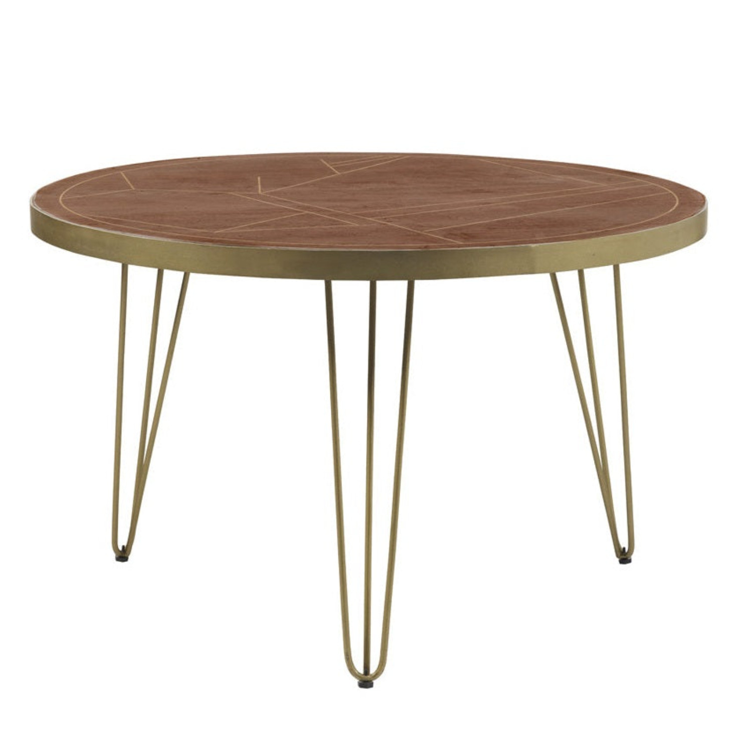 Dallas Dark Mango Solid Wood Round Dining Table 4 Seats Set With 4 Chairs