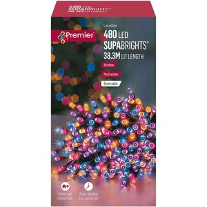 480 Rainbow LED Christmas Tree String Lights Supabrights 38.3M