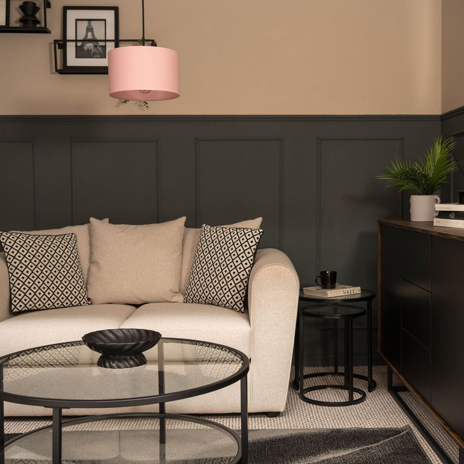 Image of Reni Small Pink Fabric Pendant Shade&hellip;