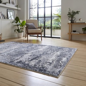 Steel Gray Abstract Rug Elegant Grey Metallic Abstract Area Rug