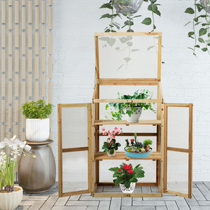 Mini Wooden Cold Frame Greenhouse