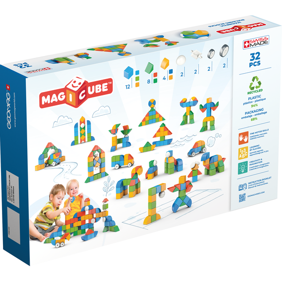 Geomag Magicube Recycled Plastic World Magnetic Shapes - 
