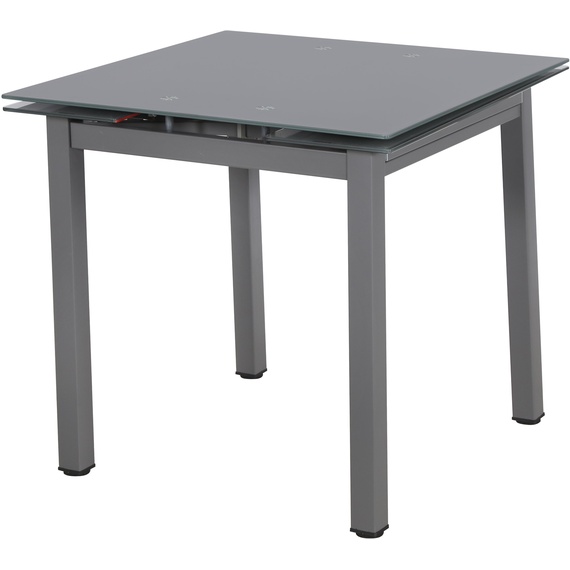 Grey Small Extending Glass Dining Table