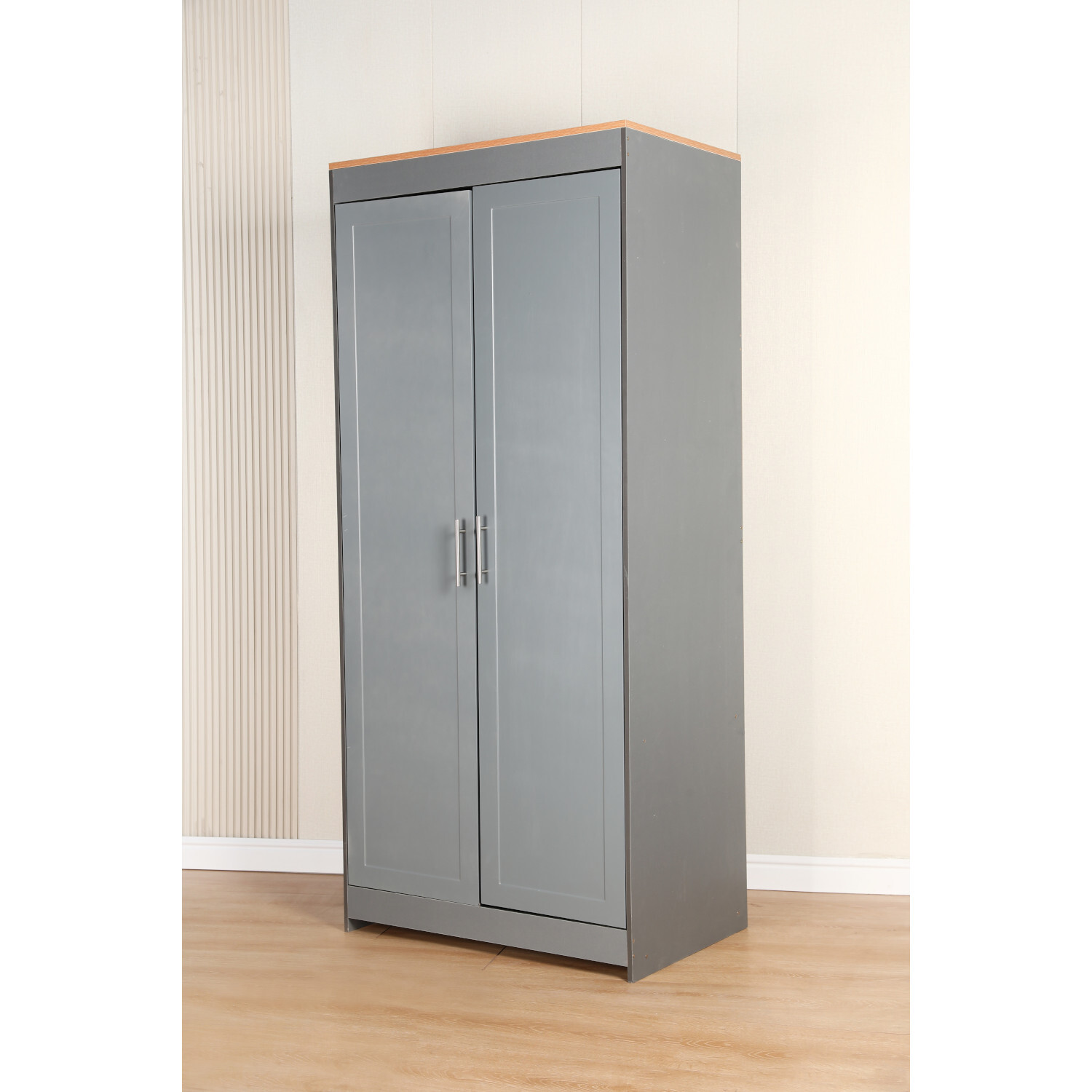 2 Door Large Wardrobe - Grey