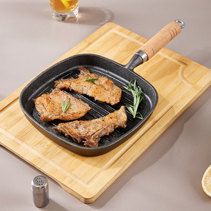 Cast Iron Frying Pan with Wood Handle