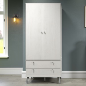 Augusta Curve White 2 Door 2 Drawer Wardrobe