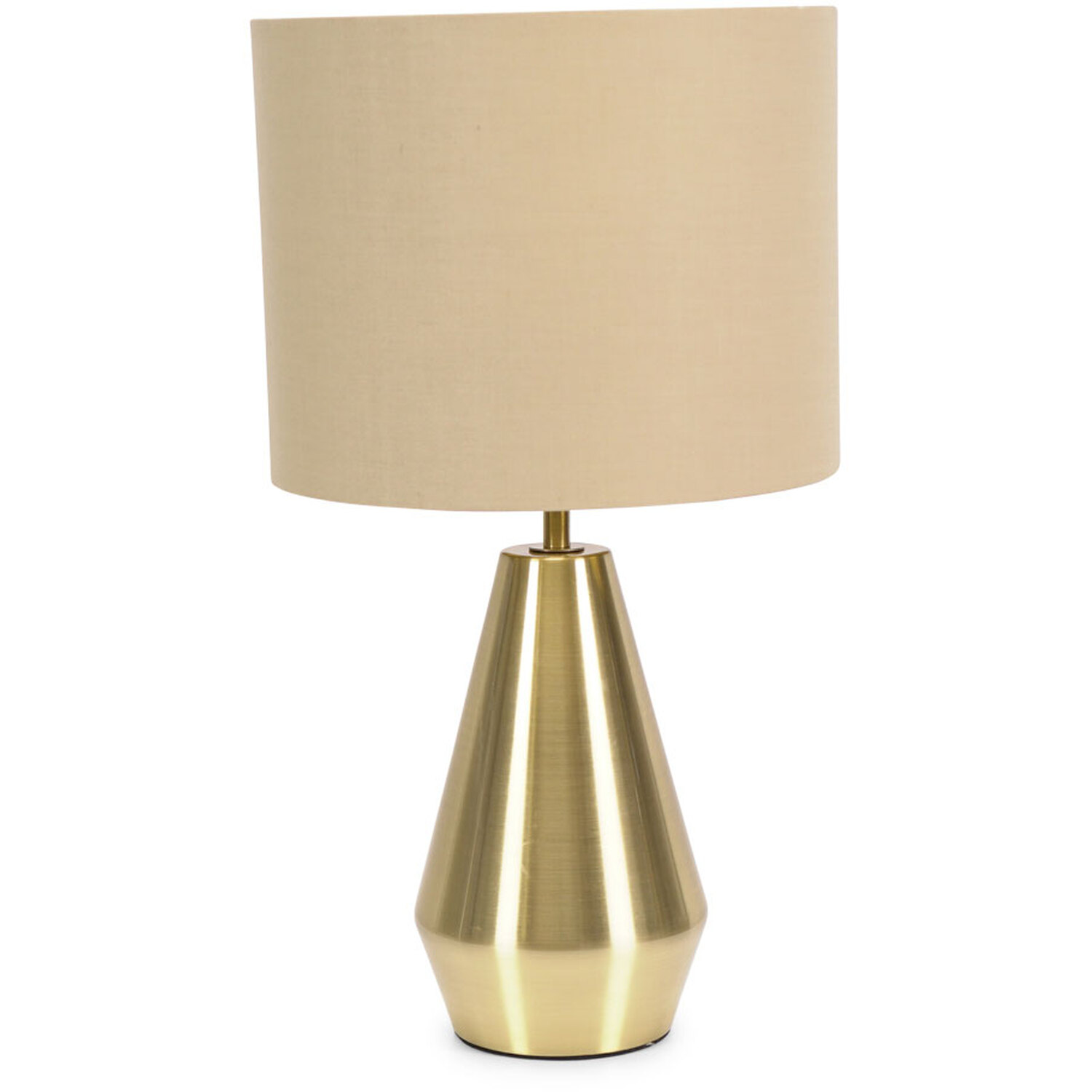 Jax Antique Brass Dimmable Touch Table Lamp with Beige and Metallic Gold Shade - Cream