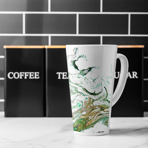 Green  Gold Marble Latte Mug