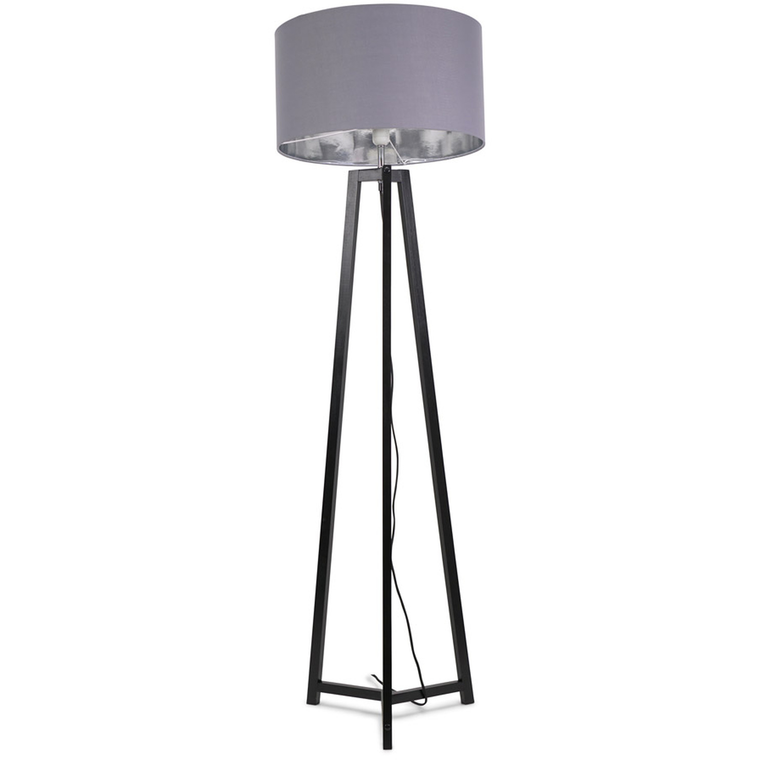 Image of Lottie Black Wood Tripod Floor Lamp&hellip;